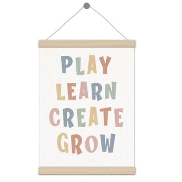 Imagem de Boho Classroom Playroom Decor Poster Frame 30,5 x 40,6 cm, decoração de parede de sala de jogos, decoração de arte de parede para sala de aula, meninos e meninas