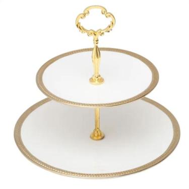 Imagem de Prato Duplo para Bolo e Doces Paddy 27cm Porcelana Wolff