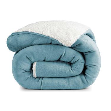 Imagem de Edredom Coberdrom Insinuante King Sherpa - Azul Quartzo - 100% Poliéster