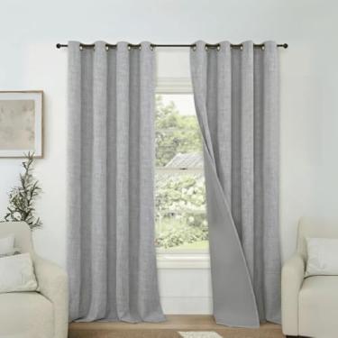 Imagem de Cortina Blackout Tecido de Linho Quarto Sala Escritório Vedação 100% 300x220cm