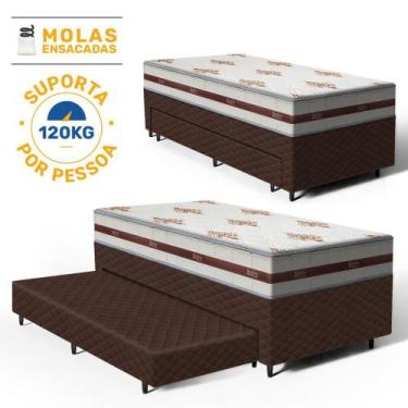 Imagem de Cama Box com Colchao de Molas Ensacadas Anjos Classic com Auxiliar de 