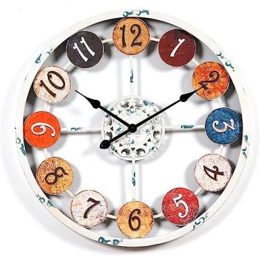 Imagem de Relógio De Parede Grande Ø 60 Cm Vintage Metal Silent Design Relógio De Parede Relógio Decorativo Para Sala De Estar Em Casa Escritório, 1