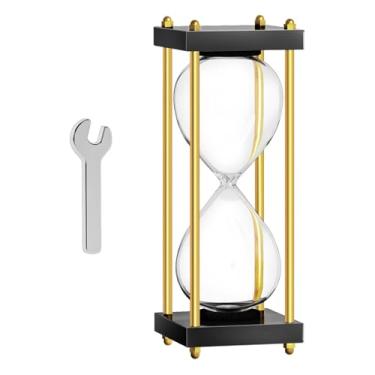 Imagem de Ampulheta vazia preenchível, moldura de madeira, temporizador de areia DIY, conjunto de ampulheta de areia grande de 25 cm para cerimônia de casamento, sem relógio de areia, ampulheta de vidro de hora