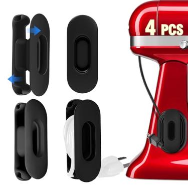 Imagem de Nearockle Organizador de cabos para eletrodomésticos, suporte dobrável de grande capacidade 2025 atualizado para utensílios de cozinha, batedeira, cafeteira, panela de pressão (4 peças - preto)