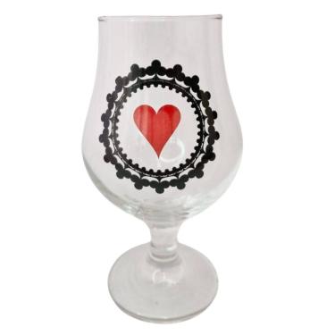 Imagem de Taça Copo Cerveja Vidro Naipe Copas Baralho + Presente