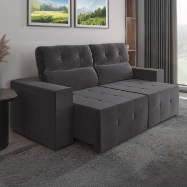 Imagem de Sofá Retrátil E Reclinável 2m 3 Lugares Fênix Veludo Mamflex