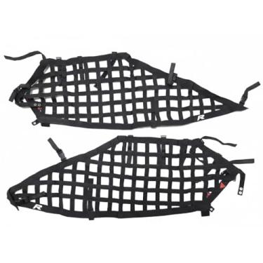 Imagem de Redes de janela lateral para Can-Am Maverick R Redes de segurança de nylon duráveis de design quadrado resistente com tiras de liberação rápida para conjunto de 2024+ 2 peças