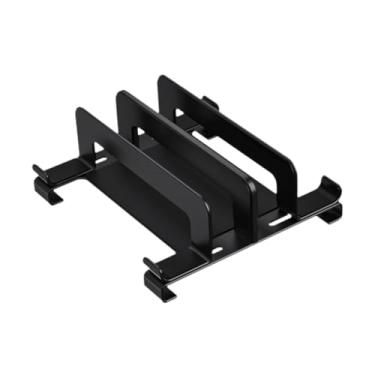 Imagem de KiBcsLic Suporte para laptop, organizador de mesa, organizador de teclado, suporte para laptop com vários compartimentos e economia de espaço para dispositivos, Preto