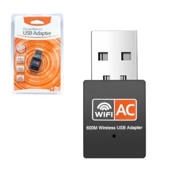 Imagem de Adaptador WiFi USB para PC: 2,4 GHz e 5 GHzMelhora Sinal da Internet, Conexão Estável e Rápida até 600Mbps, Plug and Play