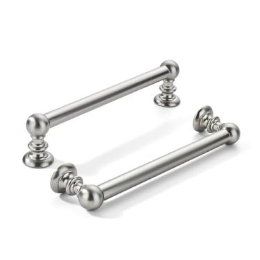 Imagem de khtumeware Pacote com 2 peças de 128 mm (5 polegadas) (128 mm) Gabinete de armário de cozinha escovado central escovado puxador sólido de armário de cozinha resistente para gavetas, penteadeira, alça