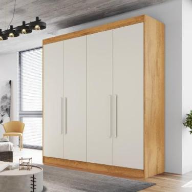 Imagem de Guarda Roupa Solteiro 4 Portas 3 Gavetas 100% MDF Nantes - Móveis Euro