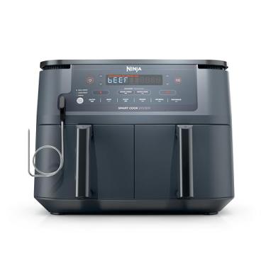 Imagem de Ninja Termômetro Air Fryer assado, fritura a ar, fritar, reaquecer, manter quente, 10 em 1, batatas fritas, alimentos congelados, vegetais e carne, refeições rápidas, refeições saudáveis, menos óleo