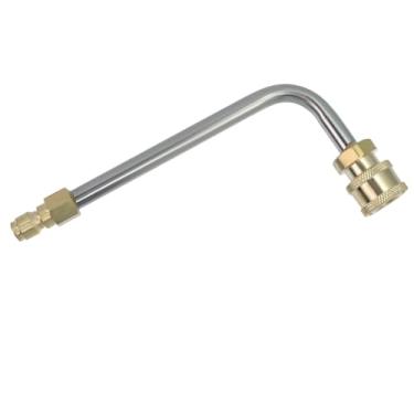 Imagem de LC LICTOP Varinha de extensão de lavadora de pressão, ferramenta de haste de lanças de limpeza de calha curva de 90 graus, peças de reposição rápidas de 1/10.2 cm, acessório de calha de arruela