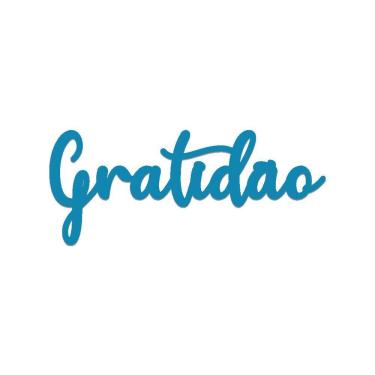 Imagem de Arte Gratidão 36cmx16cm - Cria Arte Laser Azul