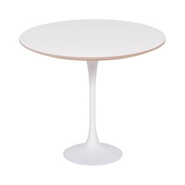 Imagem de Mesa Saarinen Lateral Fórmica Branca 42cm - Base Branca