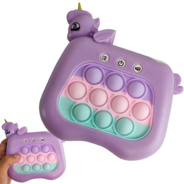 Imagem de Pop It Interativo Mini Game Unicornio 4 Modos Som Luzes Fidget Sensorial Portatil Relaxante Anti Estresse Jogos Criança