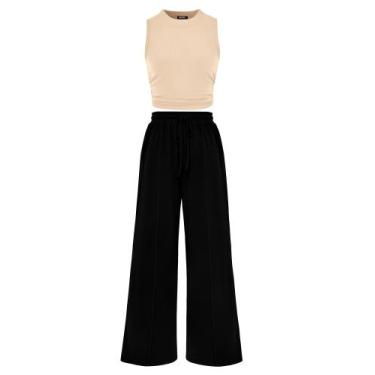 Imagem de Roupas femininas de duas peças BTFBM Crop Top Pants M