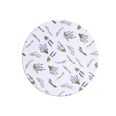 Imagem de Sousplat Estampado Allegra 2 Peças Capa E Base Mdf 35cm Diâmetro 100% Poliéster - Lavanda