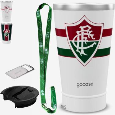 Imagem de KIT Copo Térmico GOCASE Vibe 470ml do FLUMINENSE com tampa e abridor e