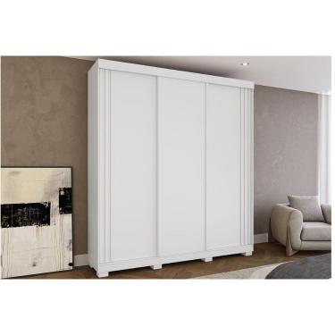 Imagem de Guarda Roupa Casal 3 Portas De Correr E 4 Gavetas Deise Branco - Acp
