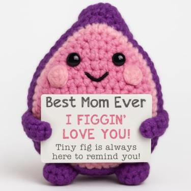 Imagem de Presentes de aniversário para mãe de primeira viagem - Mini decoração de mesa de crochê bonito positivo feito à mão - Cartão emocional de mãe de filha, filho, marido, ideias de outono, decoração para