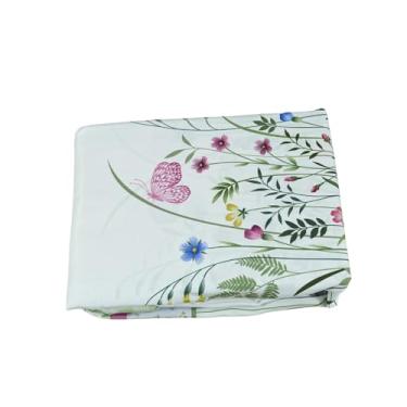 Imagem de Girl Jogo de Lençol Solteiro, 3 Peças, Estampa Digital Jardins, 100% Poliéster, 300 Fios, Branco com Borboletas e Flores, Inclui Lençol com Elástico, Lençol de Cima e Fronha