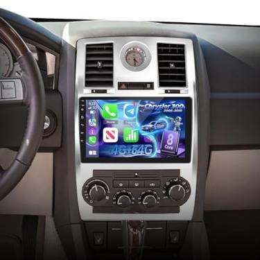 Imagem de Rádio automotivo Volxcereo de 8 núcleos para Jeep Chrysler 300 300C 2005-2010, [4G + 64G] estéreo com tela sensível ao toque Android de 9 polegadas com Carplay e Android Auto, GPS/WiFi/Bluetooth/SWC