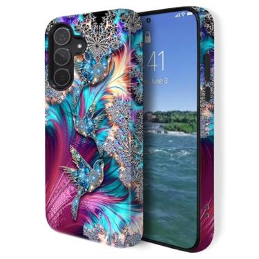 Imagem de GUYBFADFG Capa compatível com Samsung Galaxy A16 5G, capa de telefone resistente à prova de choque de camada dupla, padrão de pássaro de diamante brilhante