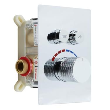 Imagem de Válvula de chuveiro oculta, válvula de desvio de mistura de chuveiro de latão de 2 vias pode usar o tempo todo cromado polido