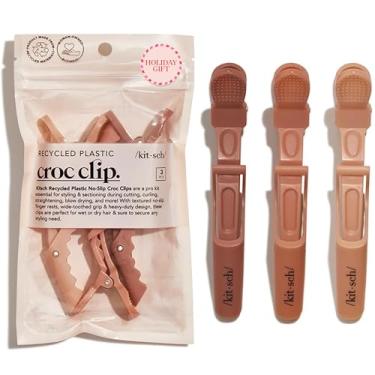 Imagem de Kitsch Grampos de crocodilo que não deslizam, grampos de cabelo para seção de modelos, grampos de cabelo jacaré de volta às aulas (rosa)
