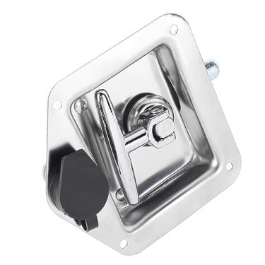 Imagem de GLOGLOW Trava de Alça Em T de Aço Inoxidável, Trava Em Formato de Com Mecanismo de Travamento Seguro, para Trailer de Caminhão Caixa de Ferramentas Armário Escritório Doméstico Uso Comercial Alça Em