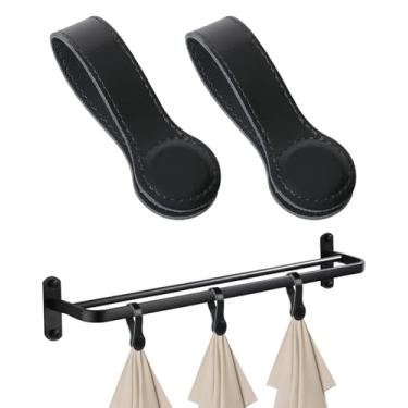 Imagem de COOLYOUTH 2 peças de clipes de toalha magnéticos de couro para suporte de toalha de cozinha para banheiro clipes de toalha de mão multiuso toalheiro, alça de forno, máquina de lavar louça, fogão (2