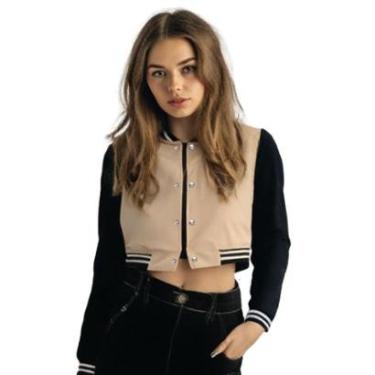 Imagem de Jaqueta Cropped Moletom Feminina Sem Bolso-Feminino