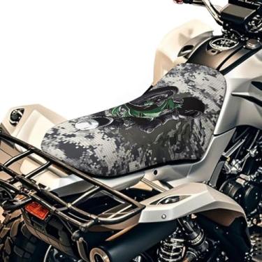 Imagem de HUISEFOR Capa de assento de quadriciclo camuflada para homens, capa de almofada universal para quadriciclo para esportes motorizados para todas as estações, acessórios removíveis de quatro rodas