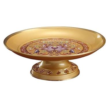 Imagem de BSNANCA Tigela de frutas e vegetais cesta de frutas e legumes bandeja de frutas de cobre bandeja de frutas de lótus bandeja de armazenamento de decoração de casa para sala de estar e cozinha