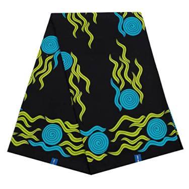 Imagem de YWangQiang Tecido de impressão de cera africana tecido de algodão macio Ankara Tecido Batik africano (Cor: Como mostrado Tamanho: 6 jardas)