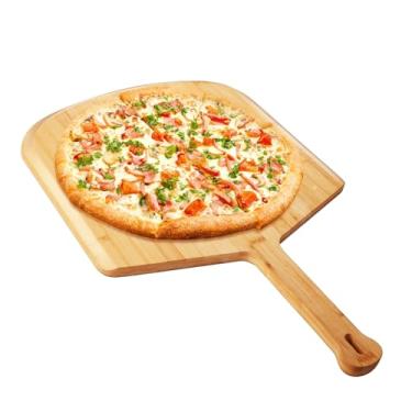 Imagem de Hongdouo Peeling de pizza de 40,6 cm, espátula de pizza de bambu natural, acessório de forno para tábua de pizza grande de madeira para transferência e servir