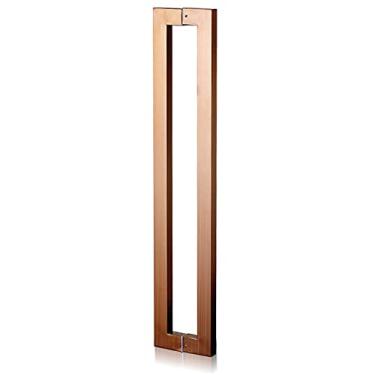 Imagem de Puxador de porta longo puxador de porta para portas interiores exteriores de entrada, maçaneta de porta de celeiro deslizante maçaneta quadrada (prata 80 cm) (rosa d 100 cm)