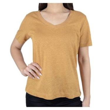 Imagem de Camiseta Feminina Lado Avesso Marrom Toast - L125435-Feminino