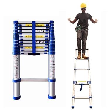 Imagem de Escadas, escada telescópica, escada de extensão de alumínio leve, carga 150 kg/sem ganchos/2,6 m
