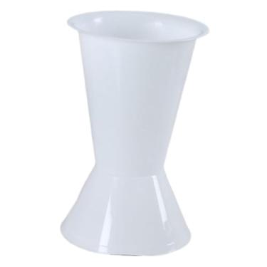 Imagem de Fxzqgnh Vaso Circular em Formato de Balde, Estilo Fazenda, Fácil de Limpar, Multiuso, Ideal para Decoração de Quarto, com Base Removível E Abertura de 22 Cm, Branco, Tamanho real