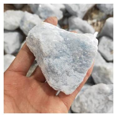 Imagem de Home Collections Cristal Natural Rough Natural Azul Celestite Cristais de Calcita Pedras Brutas Brutas Pedras Preciosas Decoração de Casa (Tamanho: 130-200g)