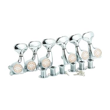 Imagem de Guyker 6 peças de cabeças de máquina de guitarra (3L + 3R) – Conjunto de afinação selada 1:21 conjunto de afinadores de substituição para guitarras elétricas ou acústicas estilo ST TL SG – Cromado