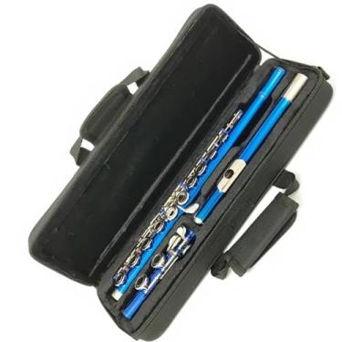 Imagem de Flauta Flauta Azul Requintado 16 Furo Fechado Chave C Cobre Branco Material Banhado A Níquel Com Chave E