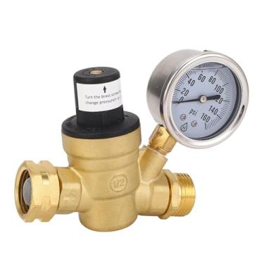 Imagem de YWBL-WH Válvula Reguladora de Pressão de água, Rosca de 3/4 pol. Regulador de Pressão de água Ajustável de Latão e Ferro para RV Com Medidores, para Trailers de Acampamento e Sistemas