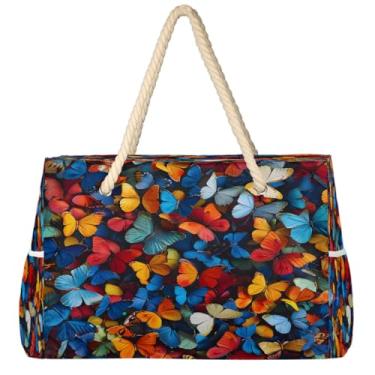 Imagem de hongjinglin Bolsa de praia grande, leve, dobrável, com balão fofo, unicórnio, piscina, bolsa de ombro, Cor 13, Large