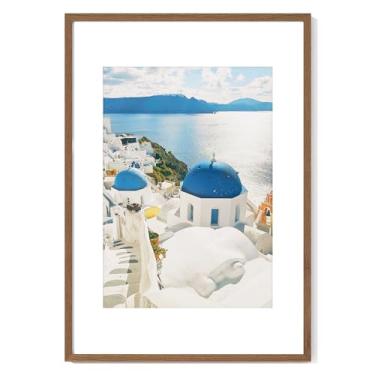 Imagem de Axeman Moldura A1 com tapete para A2, moldura de madeira de carvalho maciça, nogueira