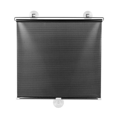 Imagem de Cortina Retrátil Preta com Ventosas, PVC e Metal, 68x125cm, Proteção Solar para Janela, Carro, Quarto, Escritório, Cozinha