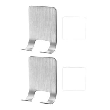 Imagem de Pacote com 2 suportes de lâmina de aço inoxidável, suporte de lâmina autoadesivo, gancho de armazenamento utilitário resistente para navalha, organizador de cozinha de banheiro, roupão e toalha de