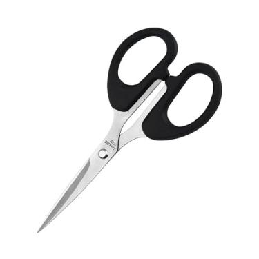 Imagem de Tesoura multifuncional de 15 cm, alças confortáveis, tesoura pontiaguda, ótima para cortar papel, adequada para escritório em casa e escola, sala de aula, artes, grande
